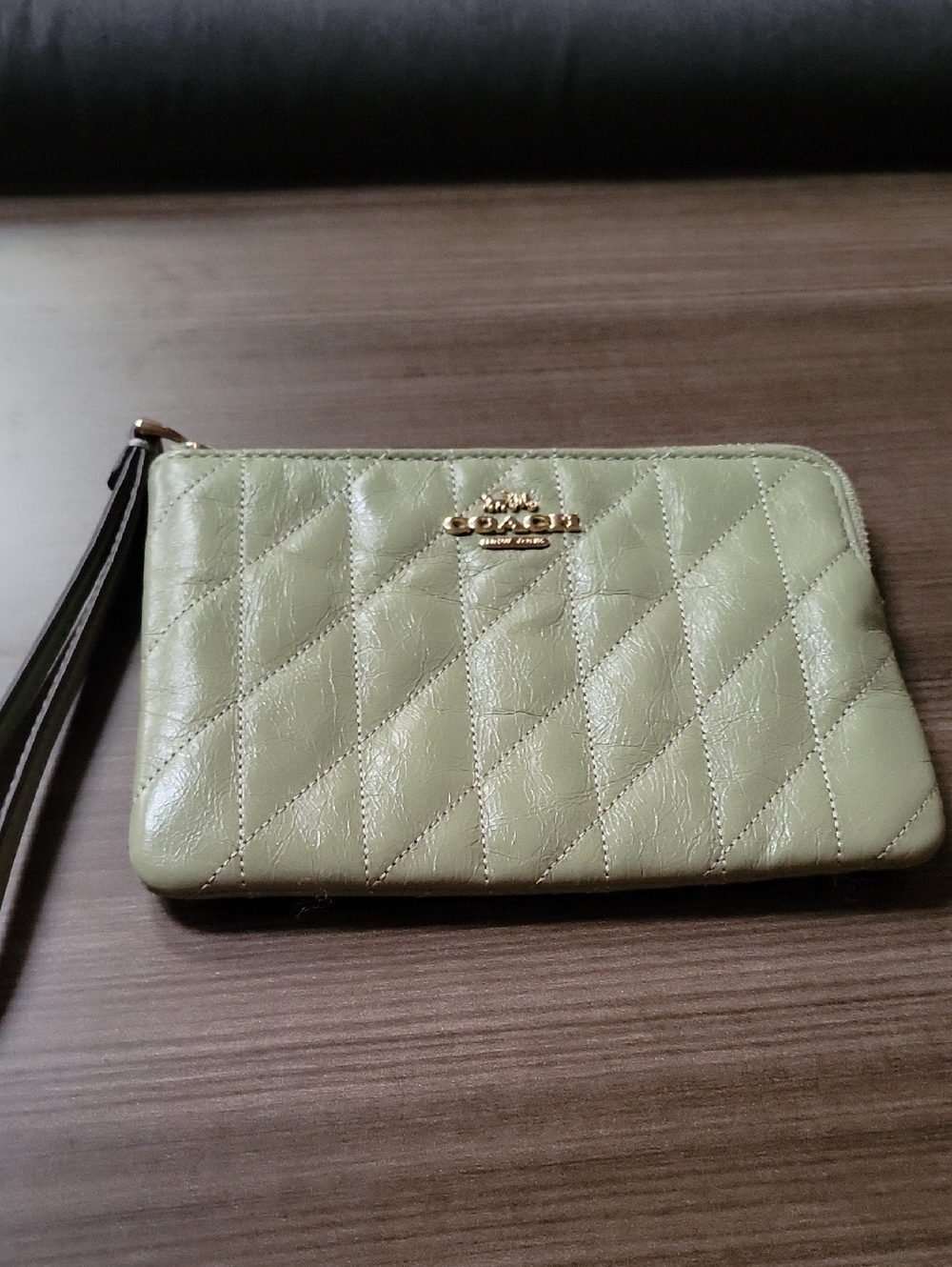 Coach Quilted Leather Wristlet - Sage